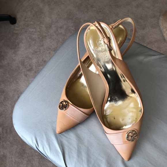 Coach Shoes - Pink Coach Sling backs